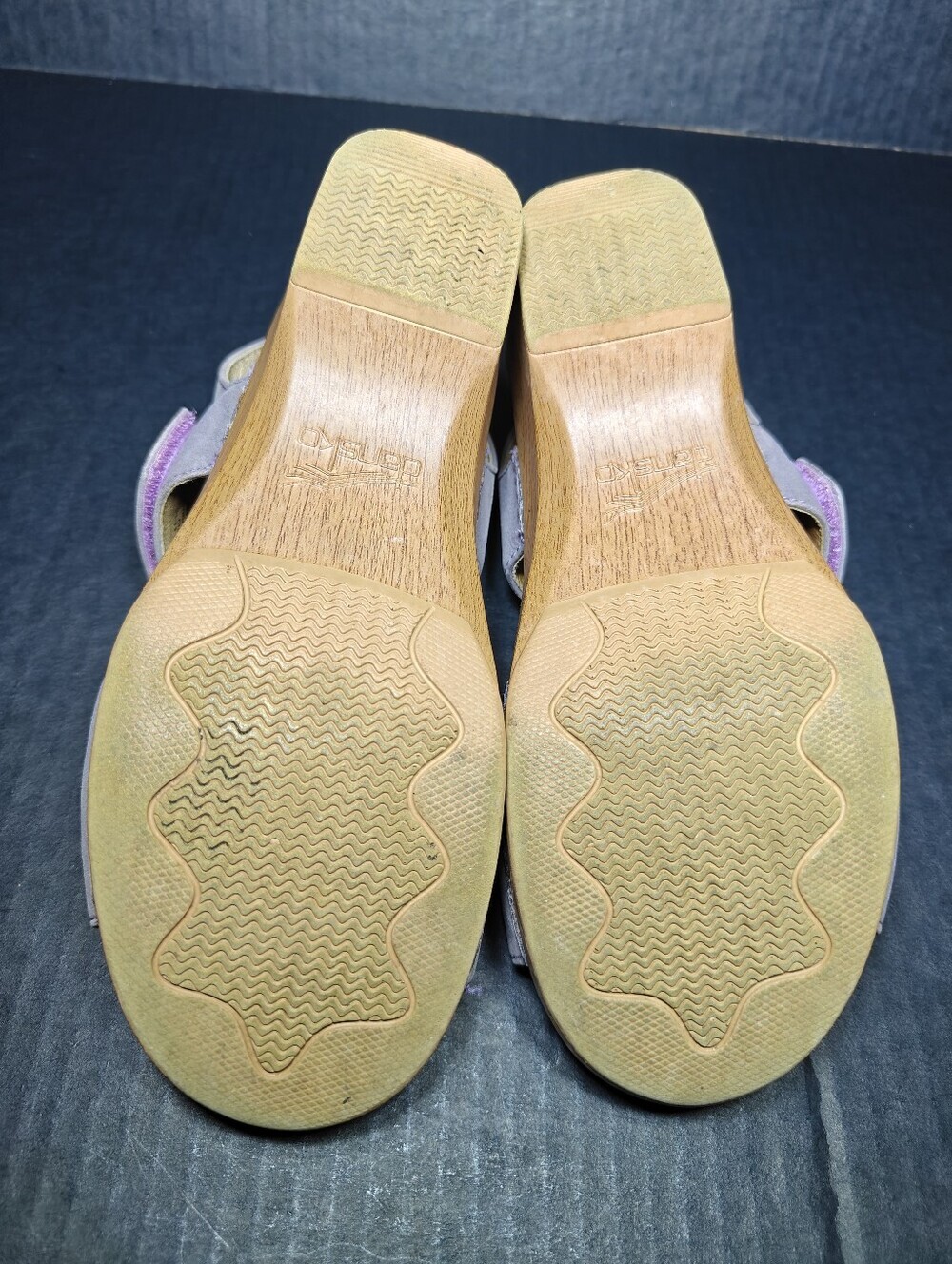 Dansko Double Leather Studded Strap Lavender Wedge Sandals Women's Shoes 8.5-9 - Picture 10 of 11